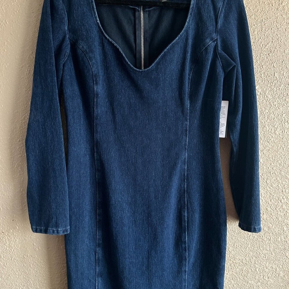 Guess Denim Mini Dress New With Tags Full Length Back Zip Sexy